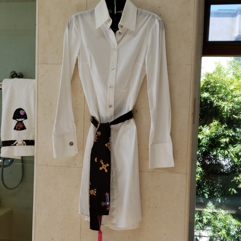 White Italian shirt dress - Picture 3 of 6